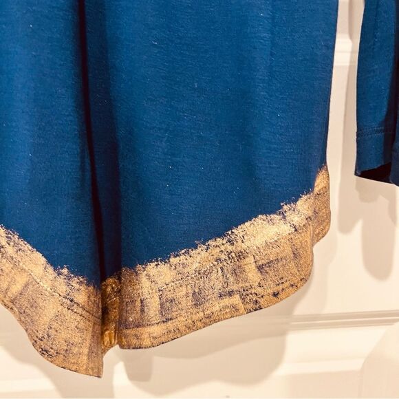 Soft Surroundings Women's Long Sleeve Tunic Asymmetrical Metallic Hem XL (18) - Picture 11 of 11